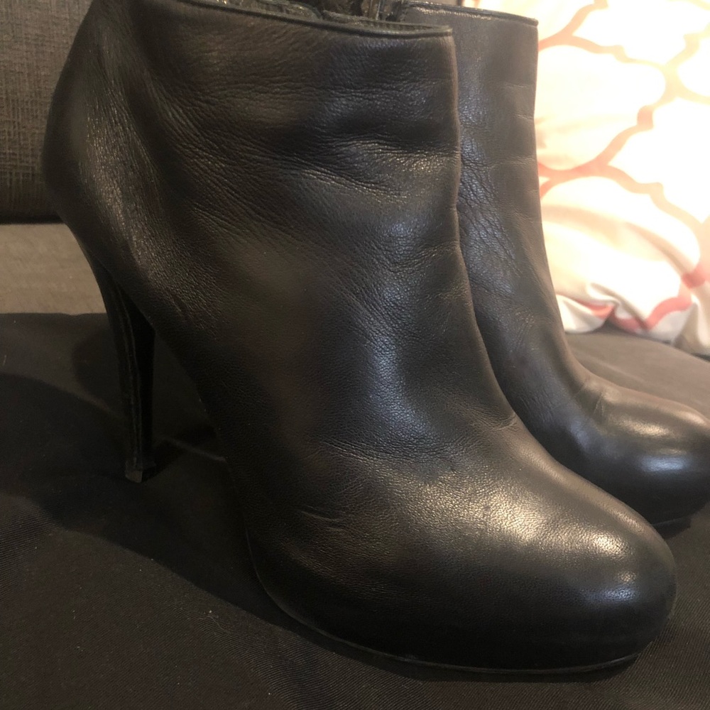 Stuart Weitzman leather platform booties